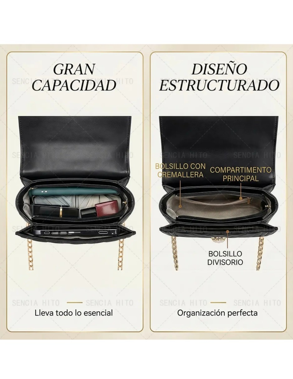 Bolsa crossbody lisa para mujer 3