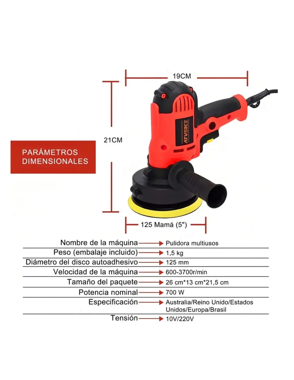 Pulidora rotativa pulidora de auto 700 w 4