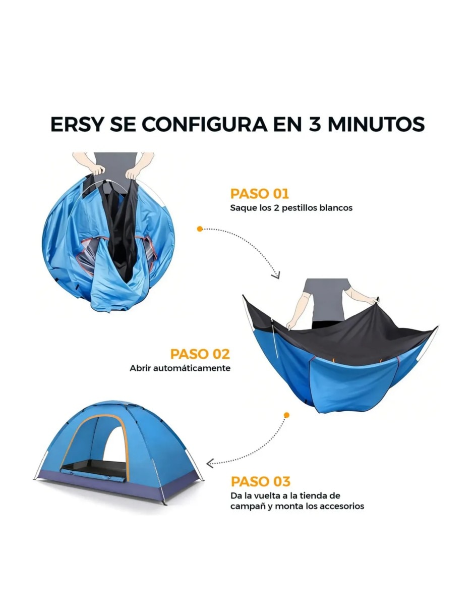 Casa de campaña para 3 personas 2