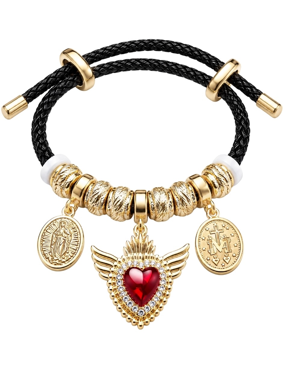 Pulsera con zirconia rosarium acabado