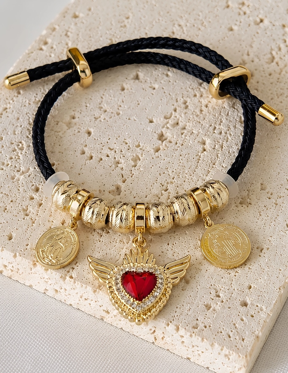 Pulsera con zirconia rosarium acabado 5