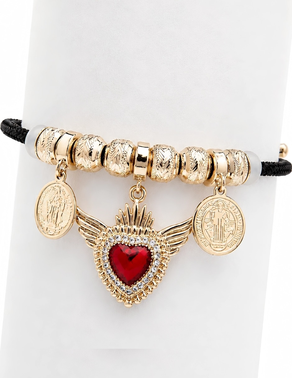 Pulsera con zirconia rosarium acabado 7