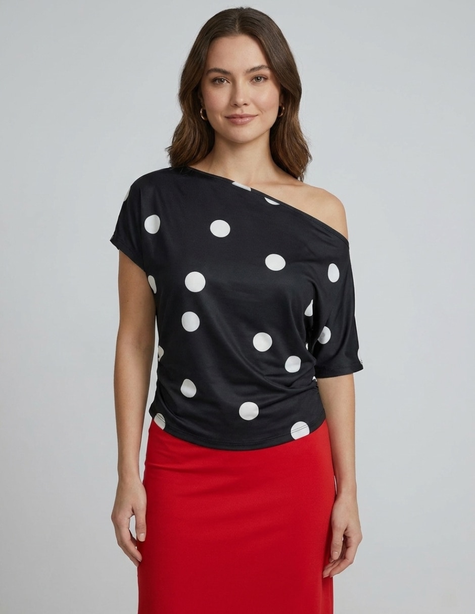 Blusa strapless yaretni moda manga corta para mujer