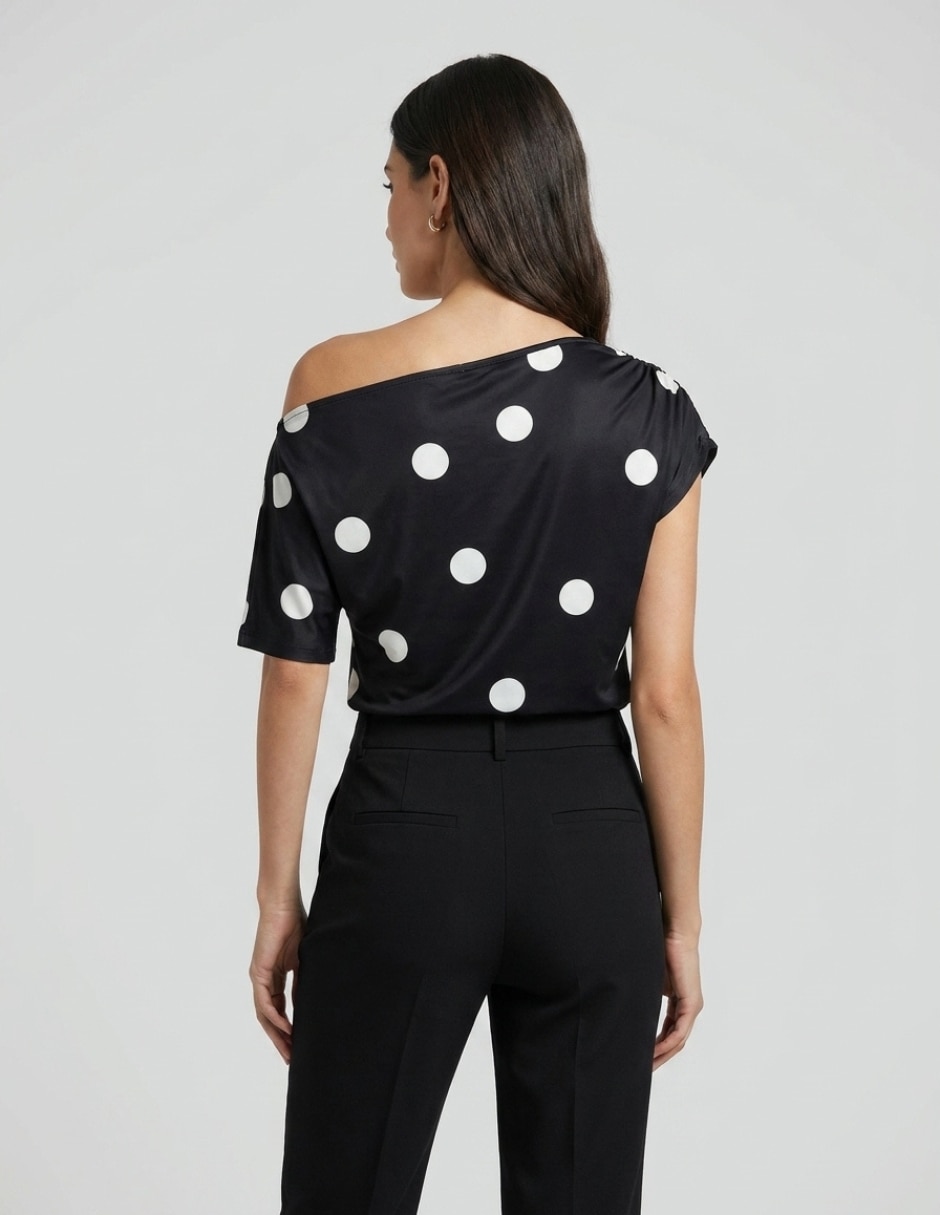 Blusa strapless yaretni moda manga corta para mujer