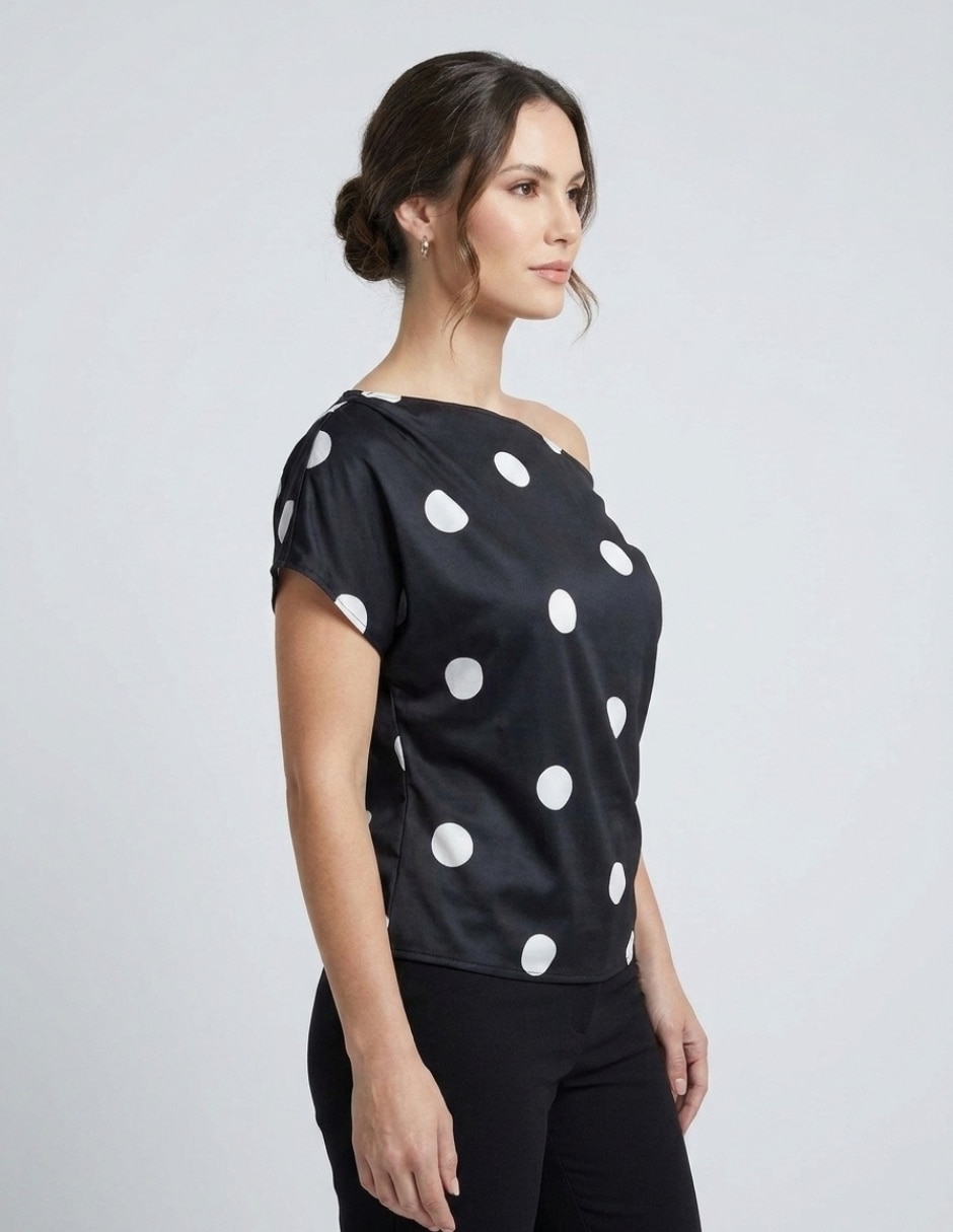 Blusa strapless yaretni moda manga corta para mujer