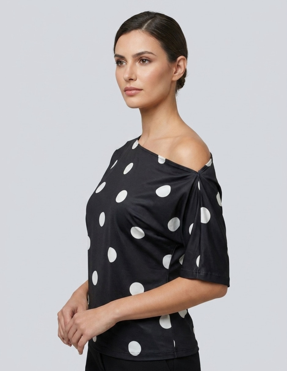 Blusa strapless yaretni moda manga corta para mujer