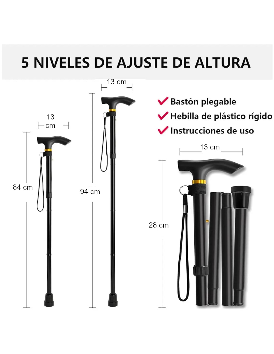 Bastón plegable genérica de mezcla de materiales