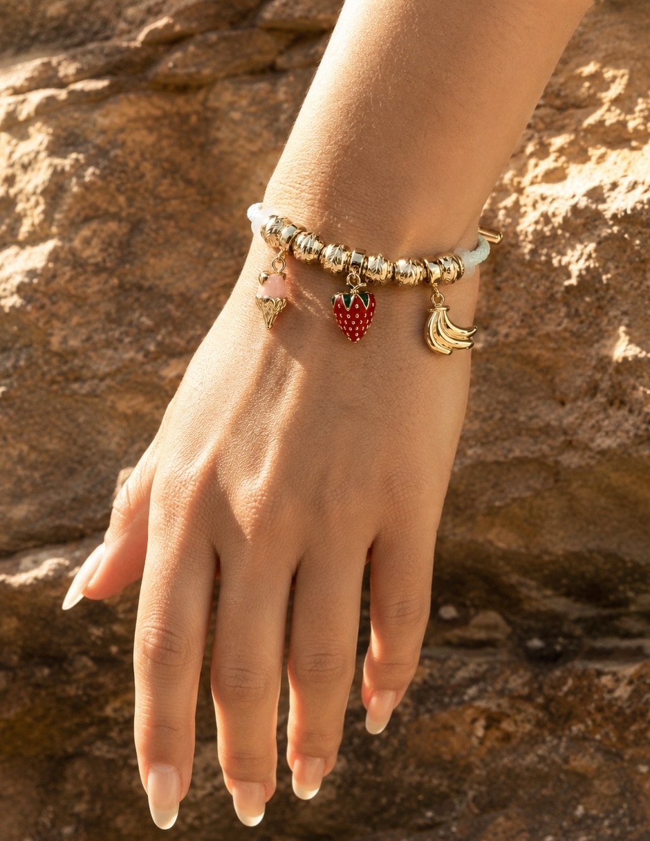 Pulsera con zirconia sorbet acabado 8
