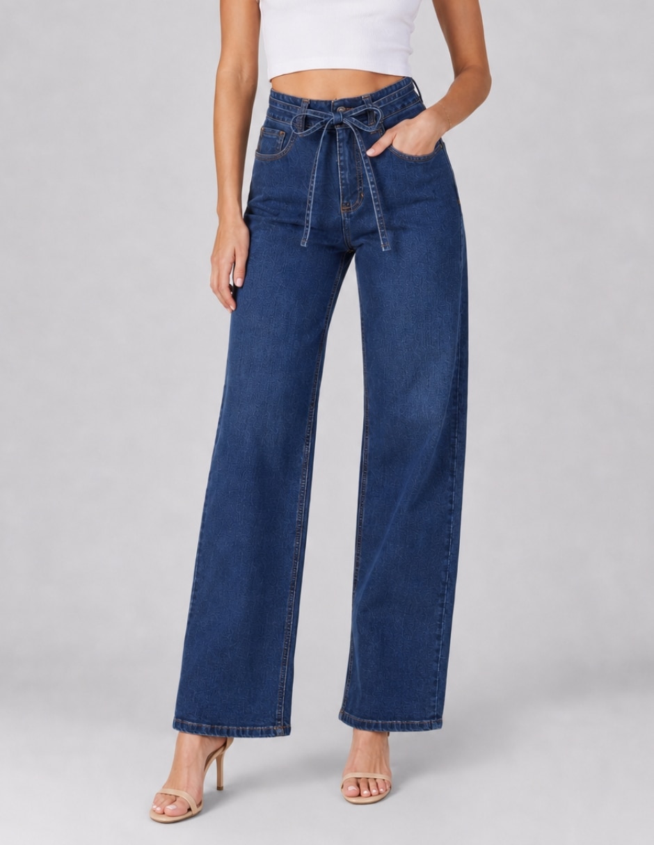 Jeans regular mom cintura alta obs jeans para mujer