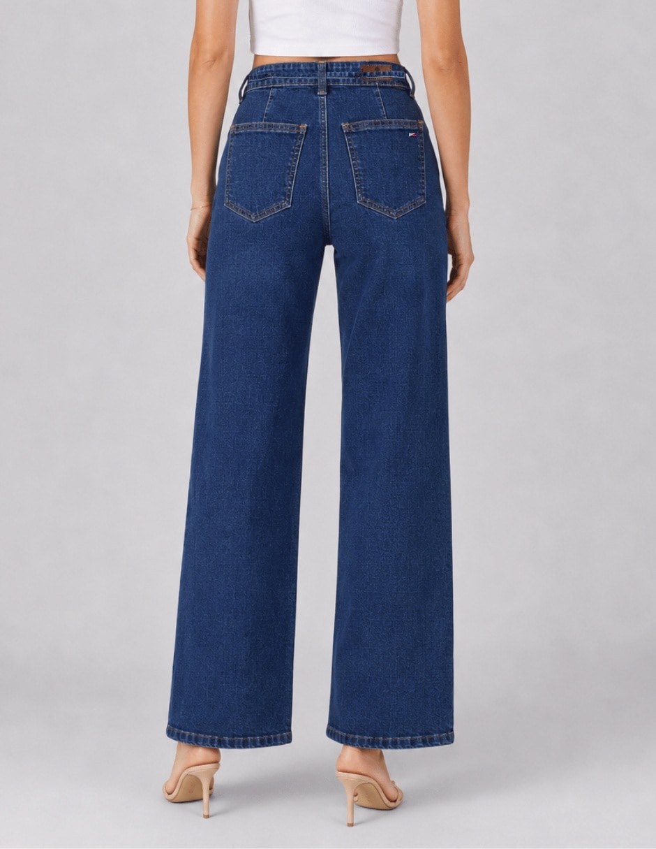 Jeans regular mom cintura alta obs jeans para mujer