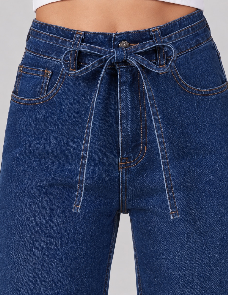 Jeans regular mom cintura alta obs jeans para mujer