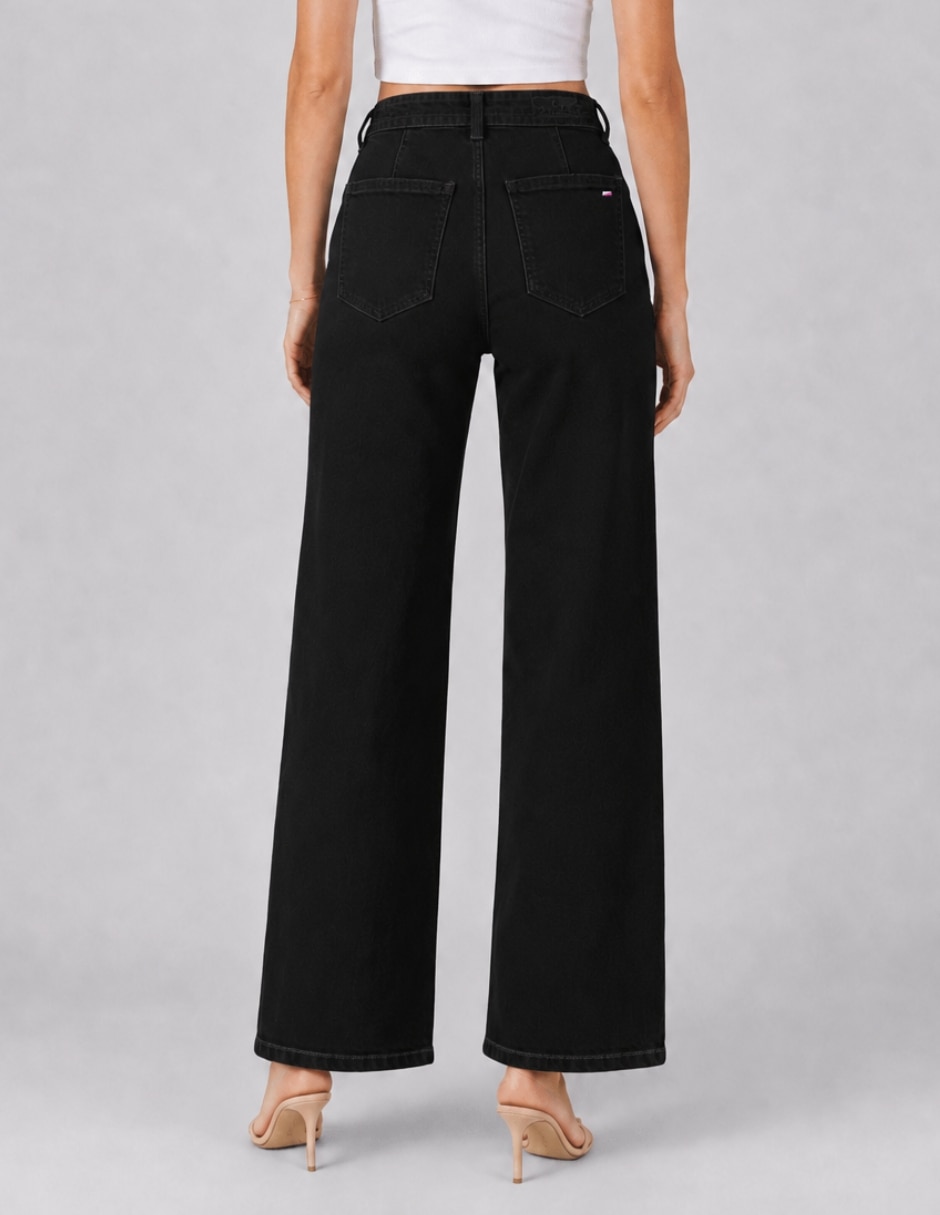 Jeans regular mom cintura alta para mujer 2