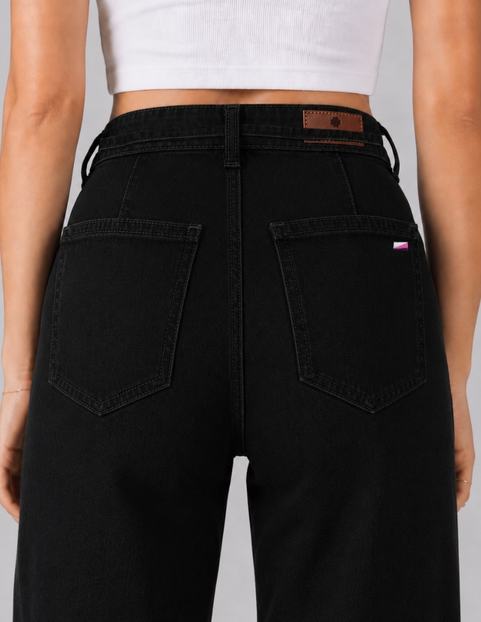 Jeans regular mom cintura alta para mujer 4