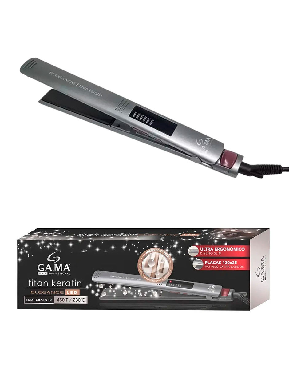 Alaciadora combo ga.ma italy glow back to school: alaciadora elegance led titan keratin + depiladora velvet usb pkcco0000002776 placas de titanio 2
