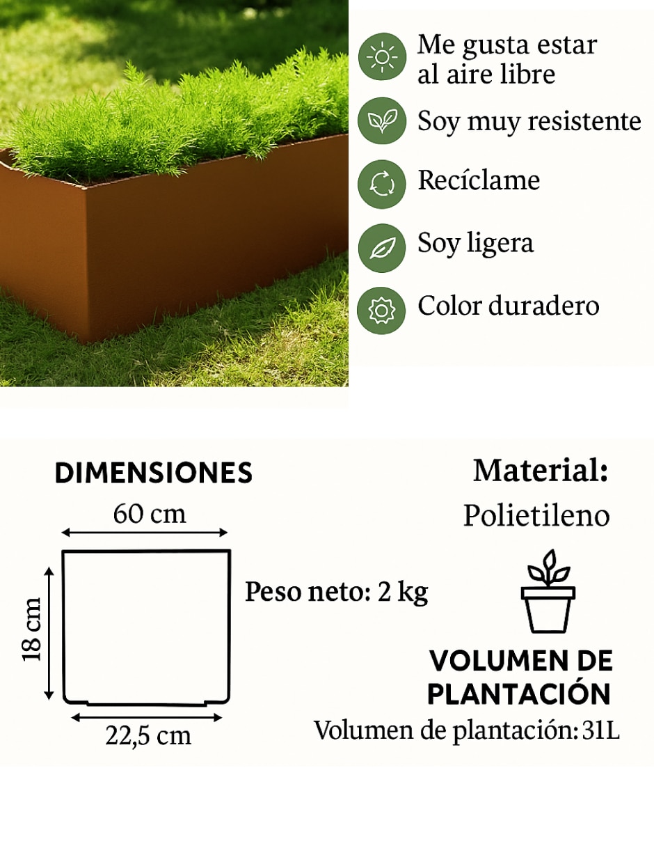 Maceta de plástico con no 3