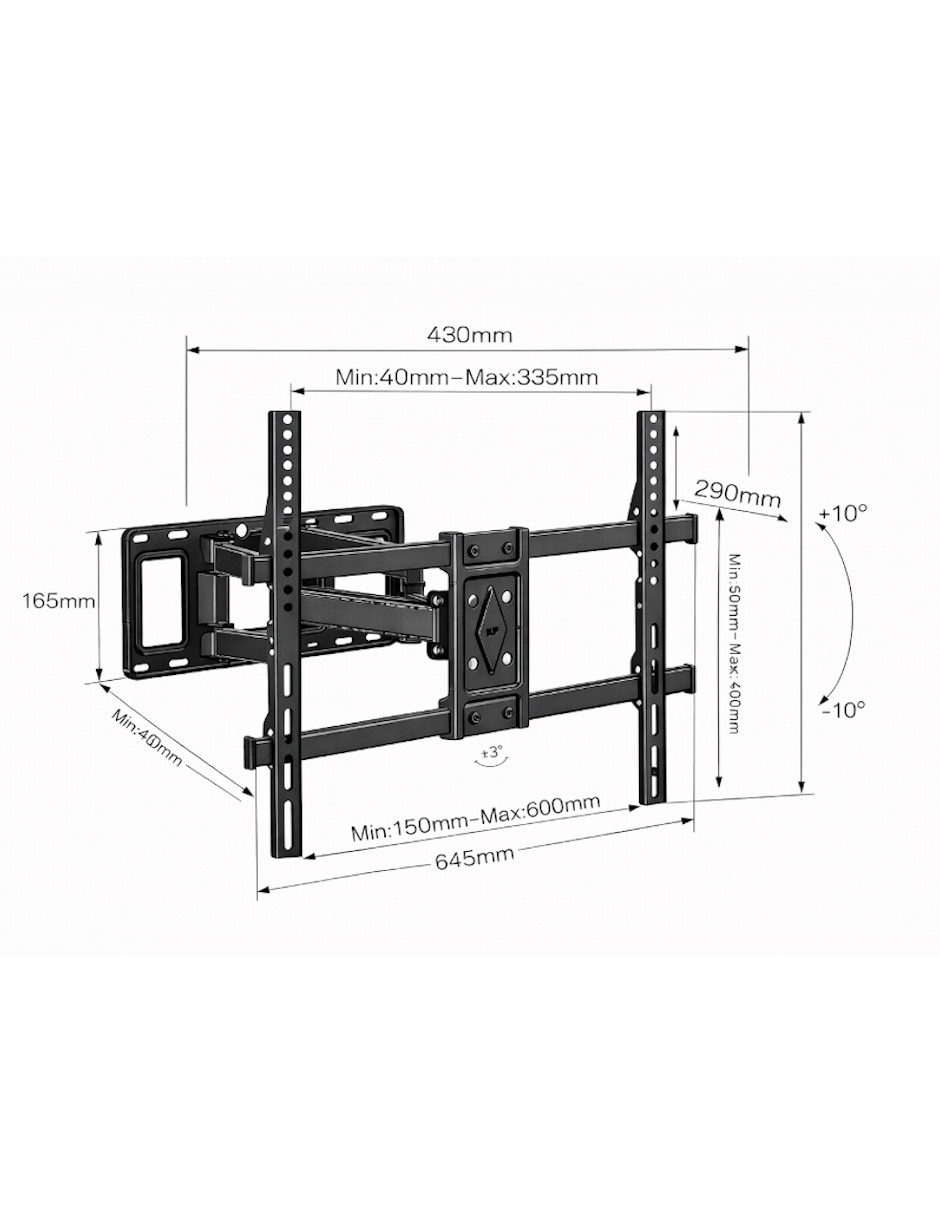 Soporte de pared para pantalla articulado 32 - 75 pulgadas 6