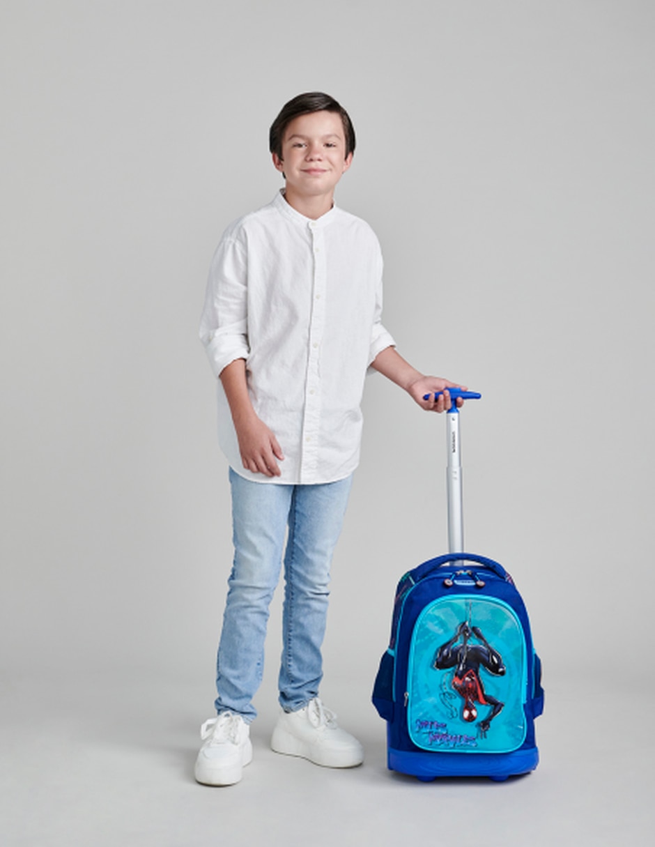 Mochila con ruedas escolar miles morales telt para niño 5