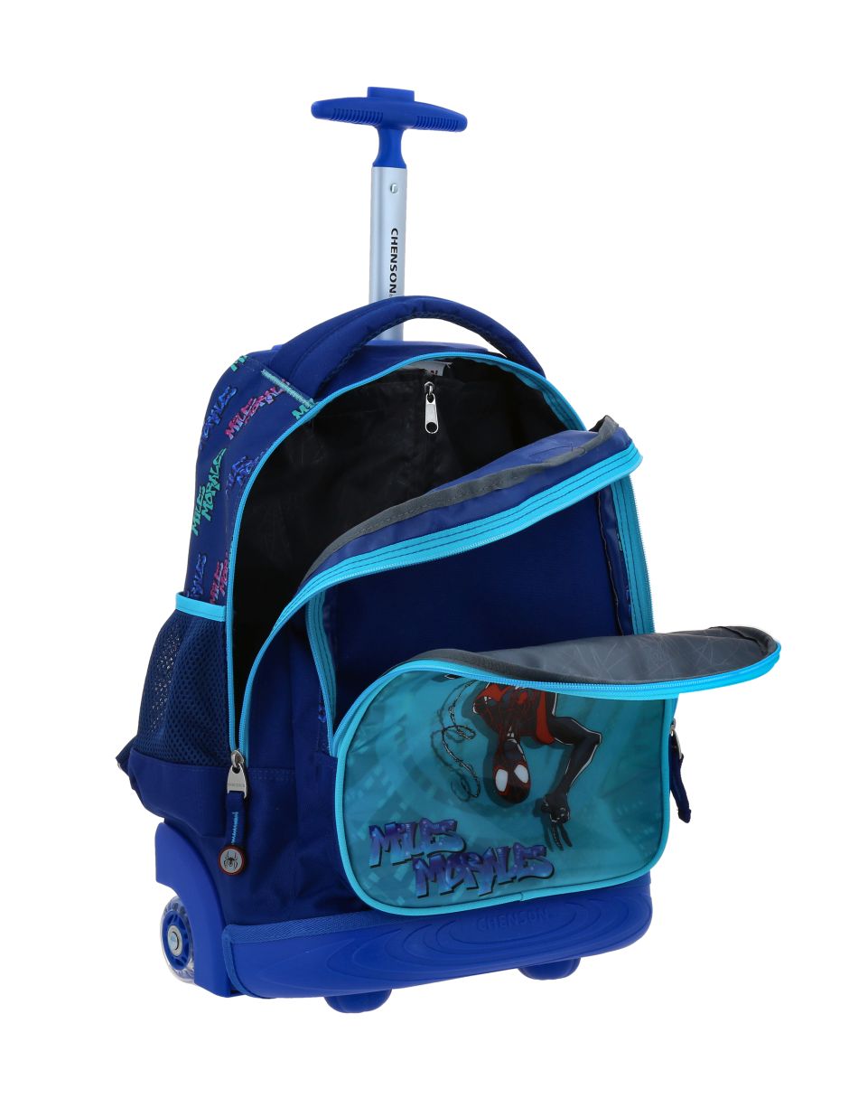Mochila con ruedas escolar miles morales telt para niño 4
