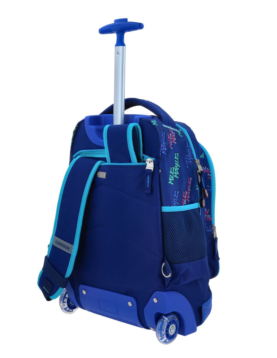 Mochila con ruedas escolar miles morales telt para niño 7