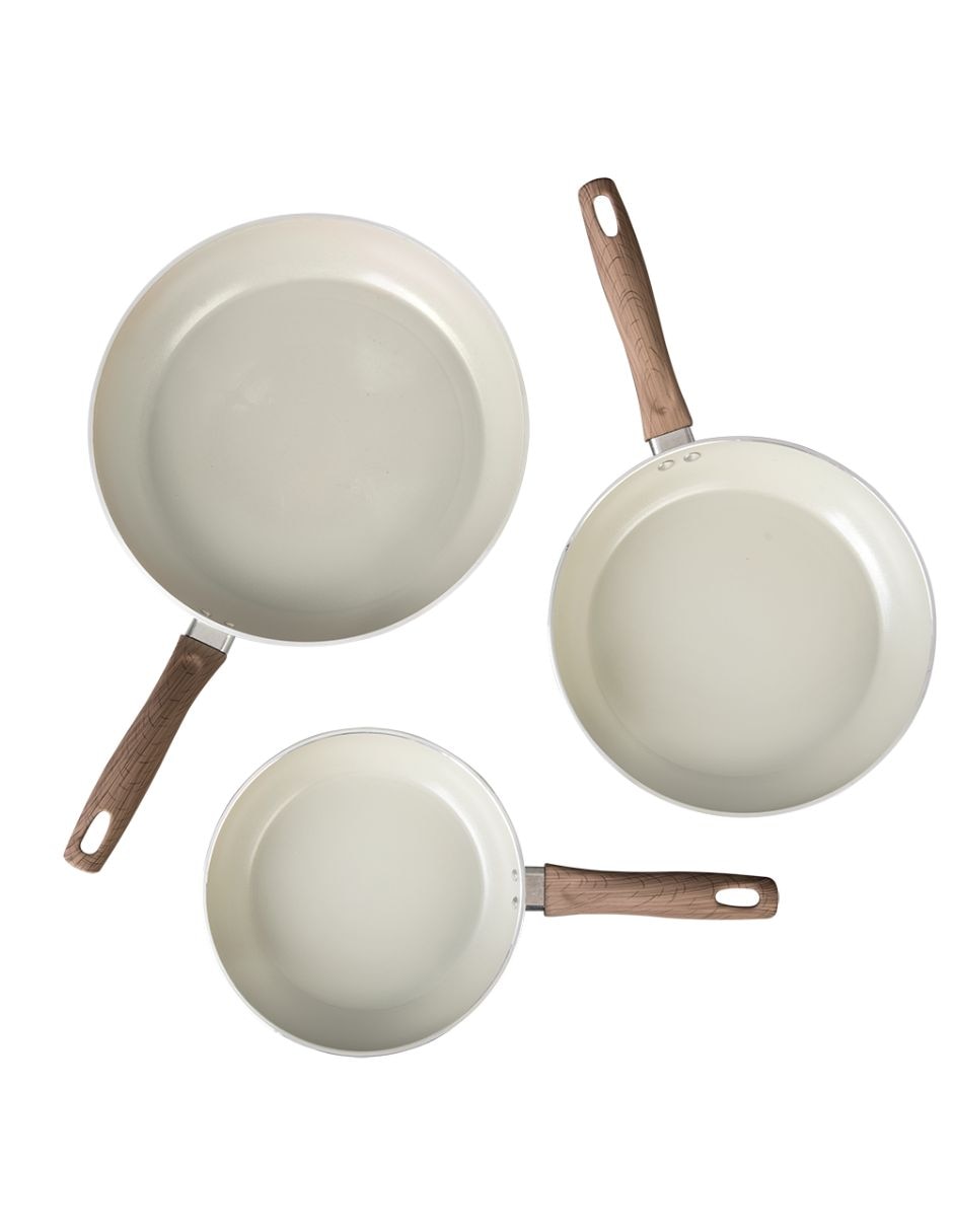 Set de sartenes Cinsa Cinsa Wellnes de acero vitrificado 3 piezas