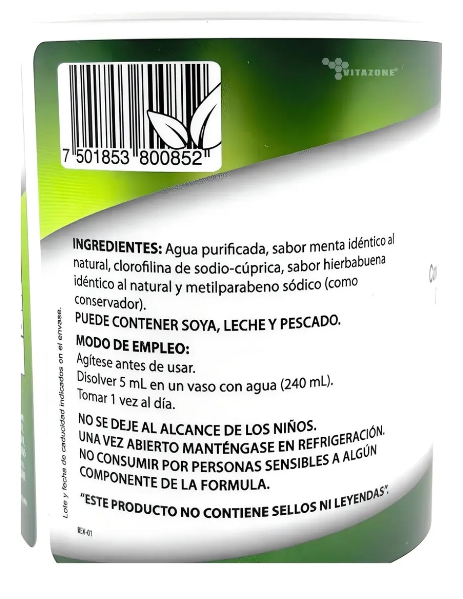 Suplementos alimenticios clorofila líquida 500 ml sabor menta natural health con concentrado de clorofila sabor menta de 3
