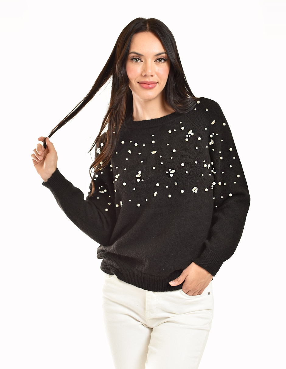 Suéter roman fashion cuello redondo para mujer