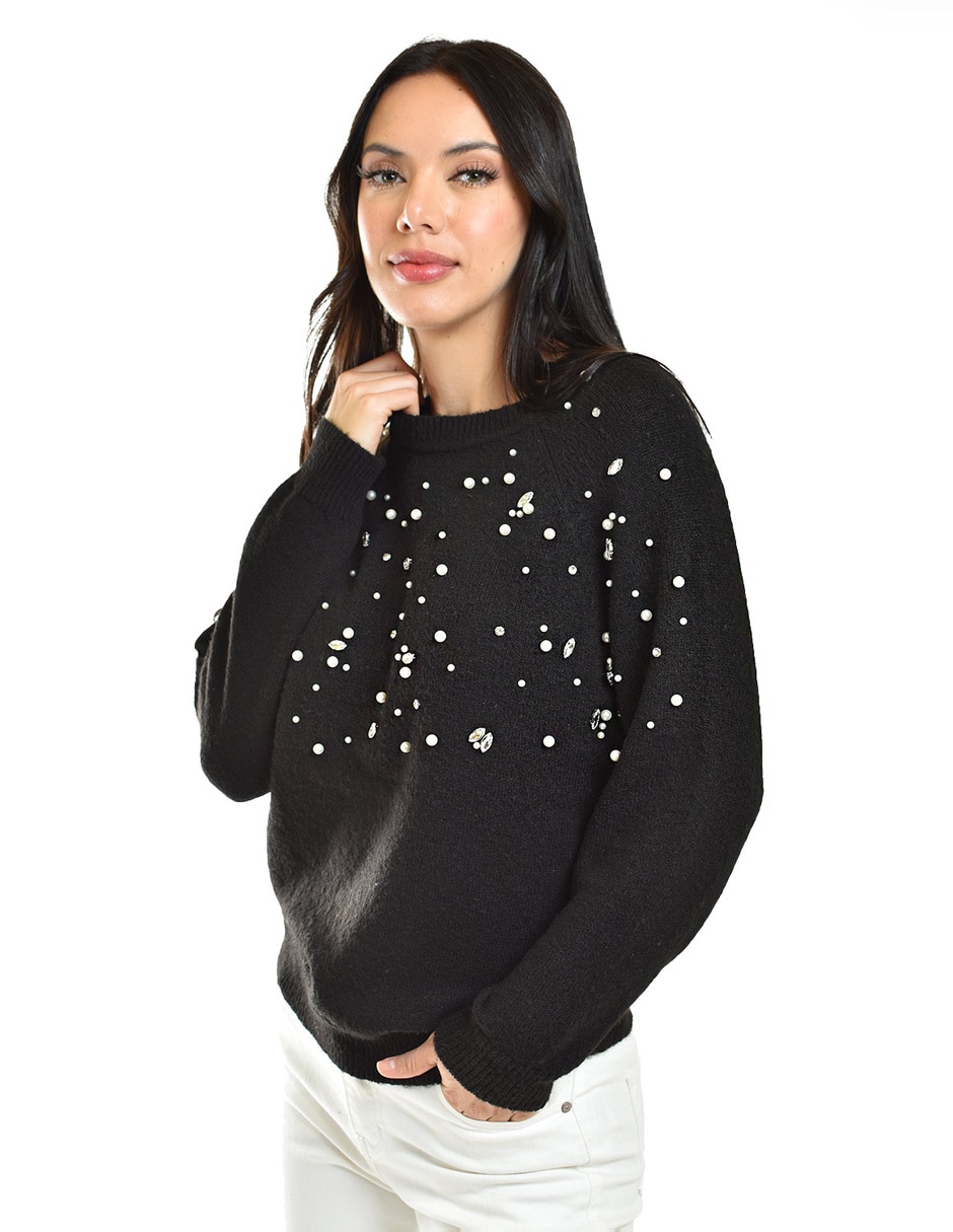 Suéter roman fashion cuello redondo para mujer