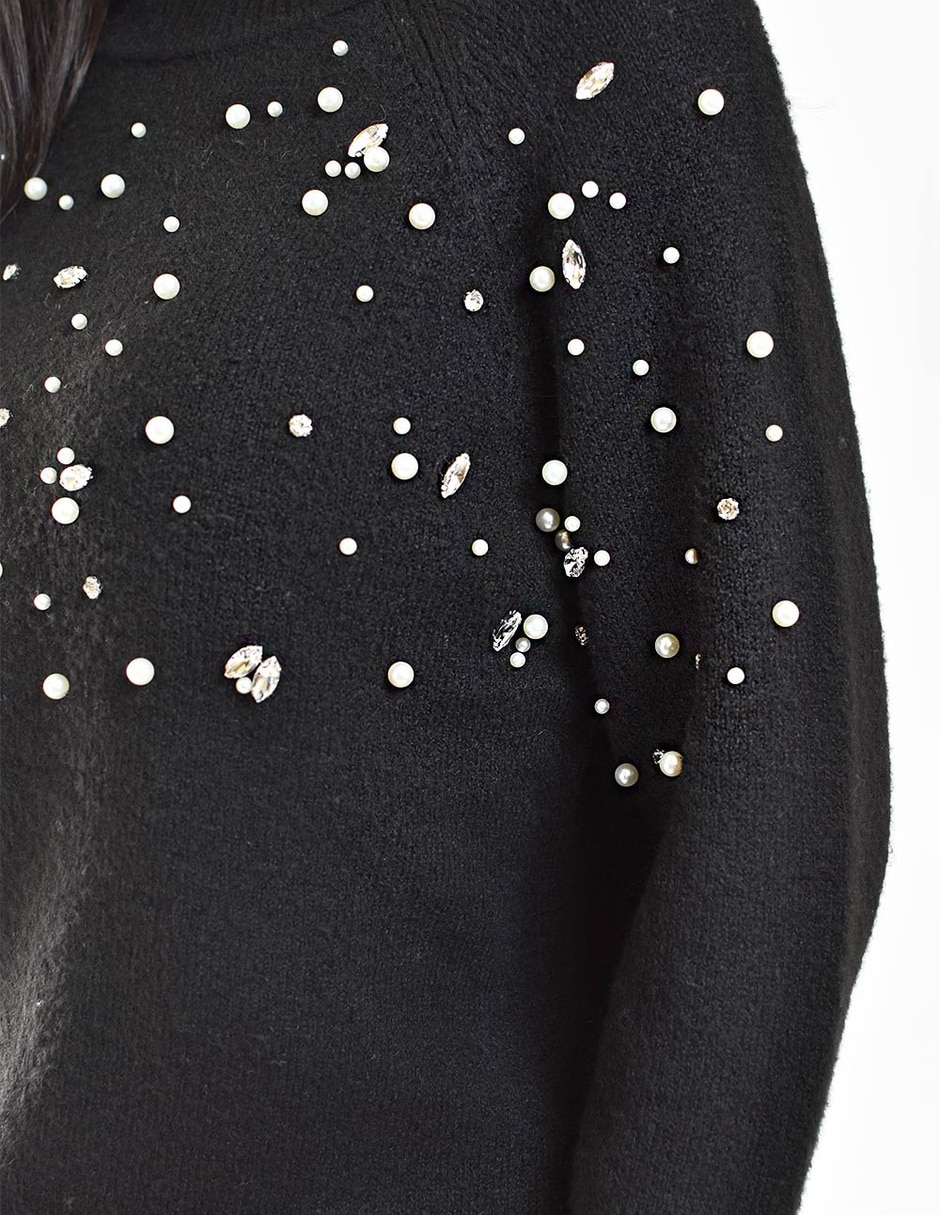 Suéter roman fashion cuello redondo para mujer