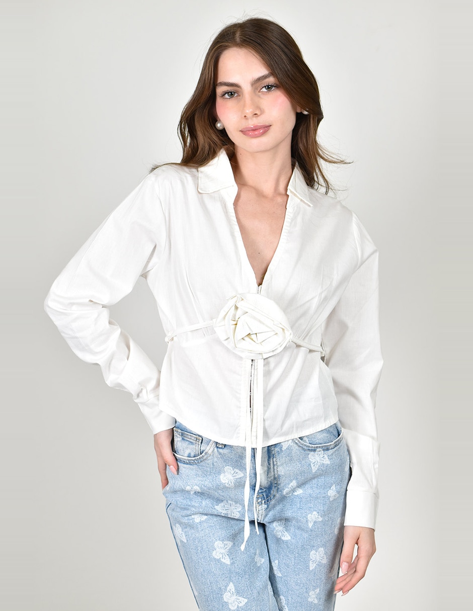 Blusa roman fashion manga larga para mujer