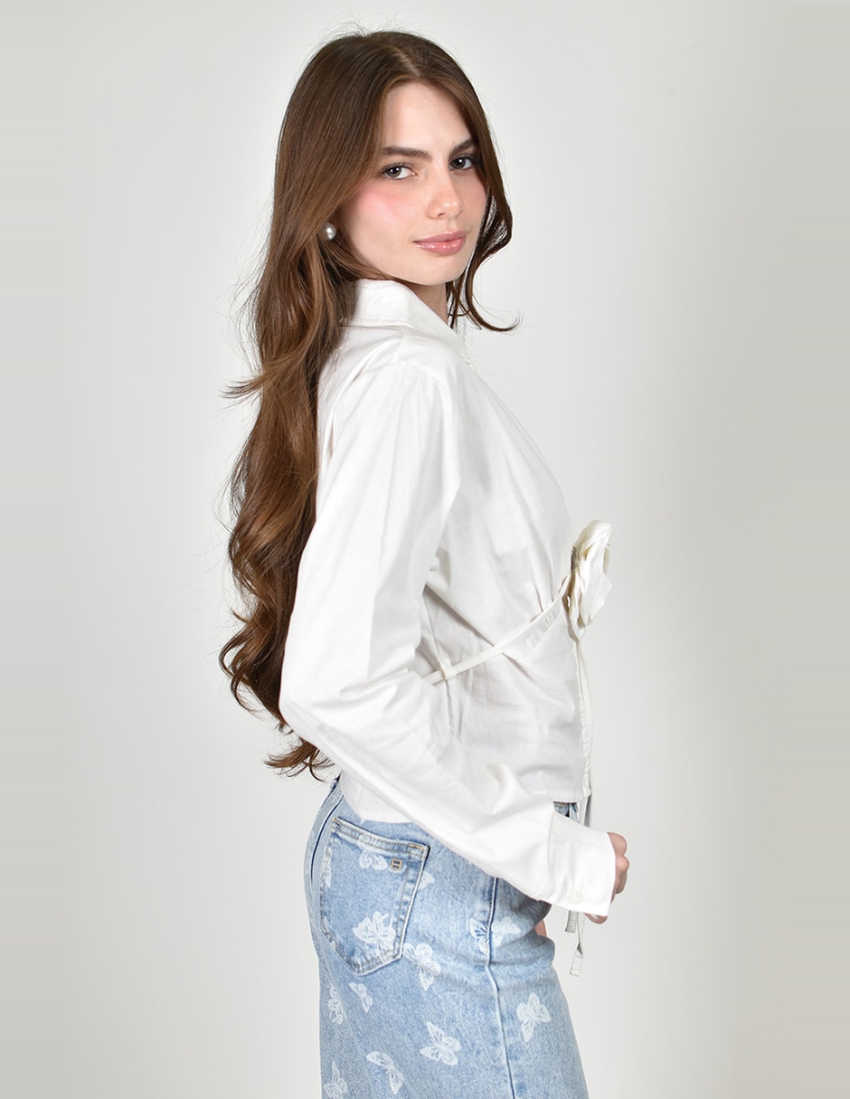 Blusa roman fashion manga larga para mujer