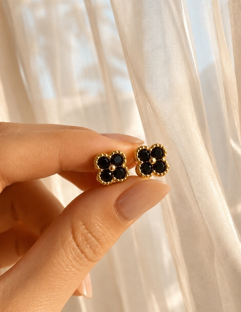 Broqueles de (si aplica) Flor No aplica Virelle de Aleación metálica Sin kilataje con acabado Baño de oro Zirconia 7