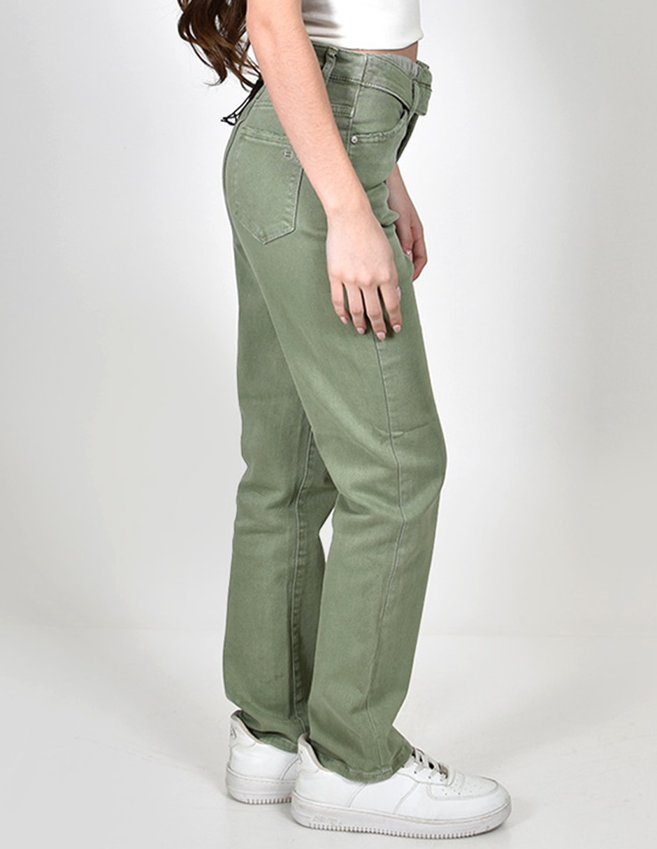 Jeans regular straight cintura alta para mujer 2