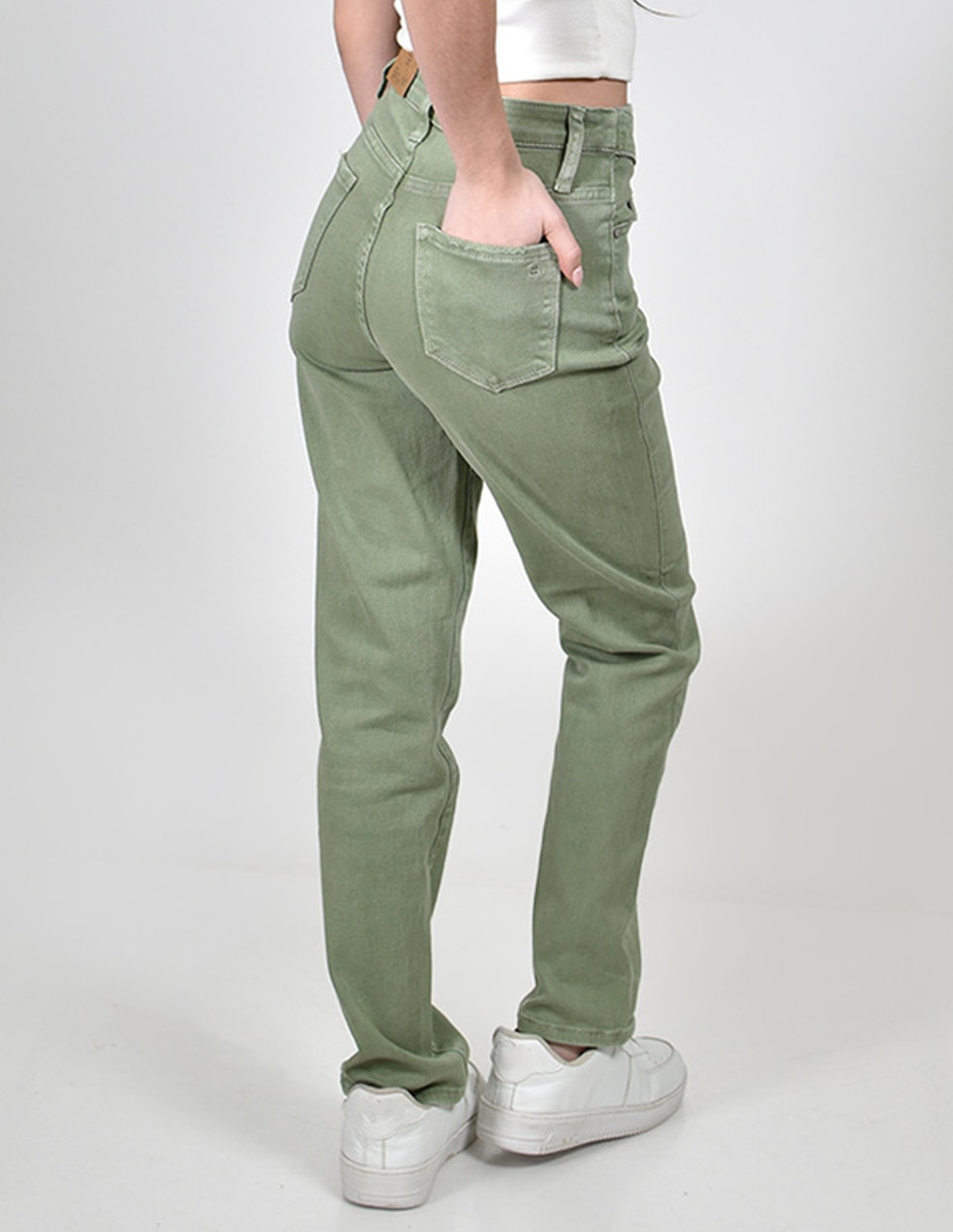 Jeans regular straight cintura alta para mujer 5