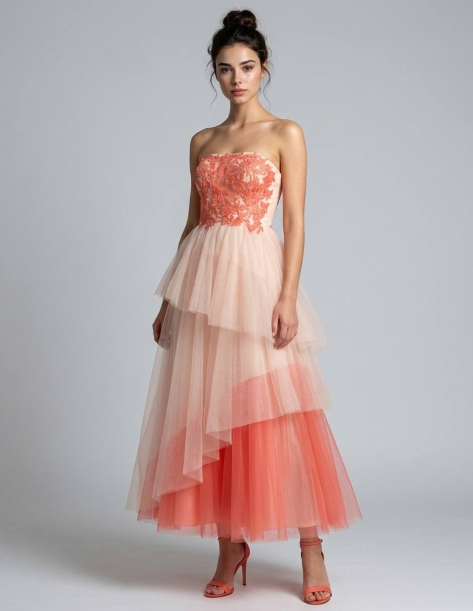 Vestido largo de fiesta maniju para mujer
