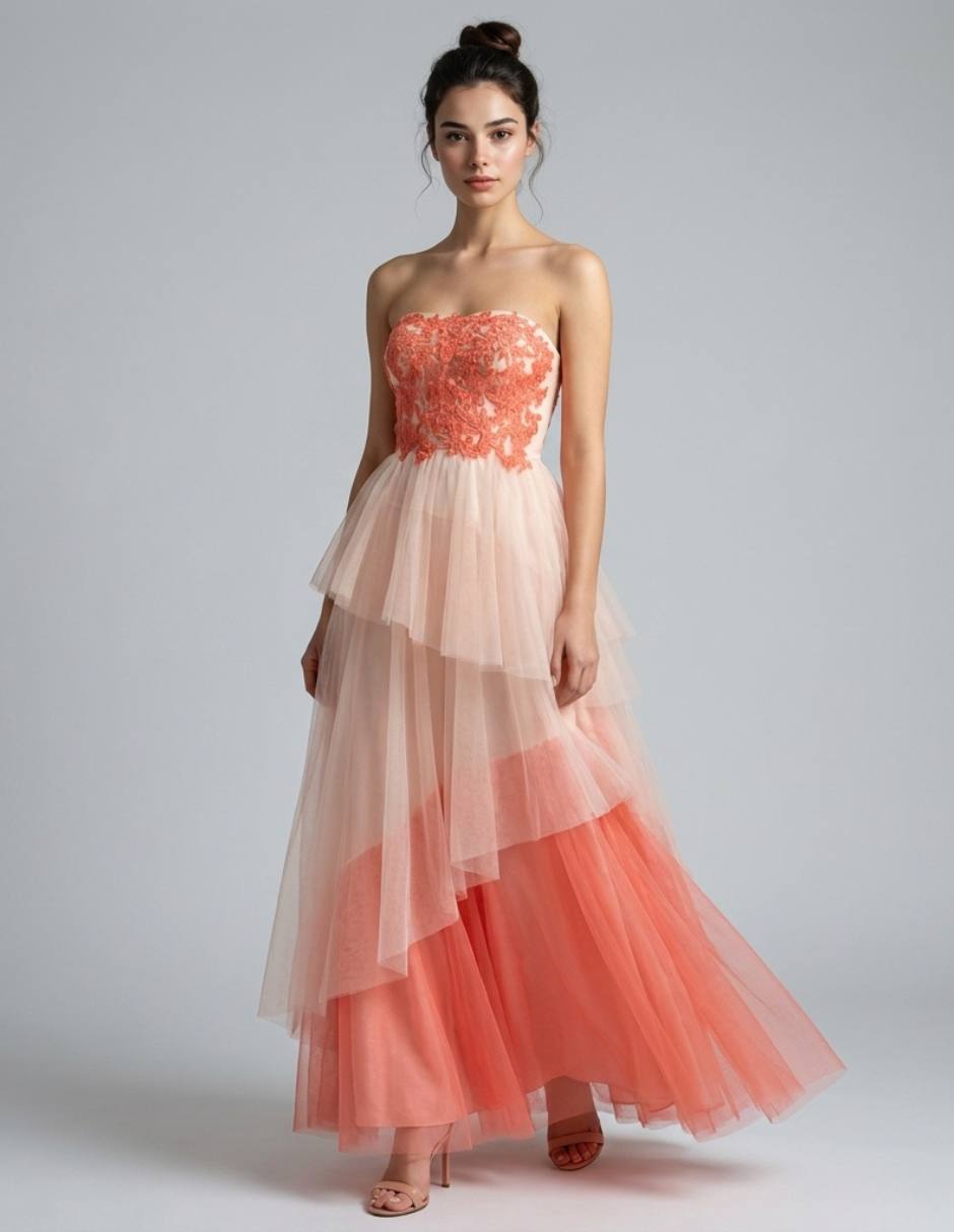 Vestido largo de fiesta maniju para mujer