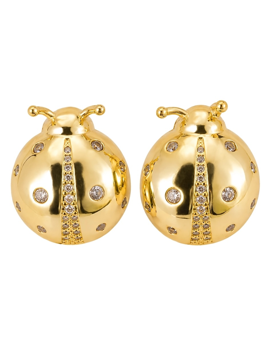 Broqueles de catarina nubia con acabado baño de oro zirconia Broqueles de catarina nubia con acabado baño de oro zirconia