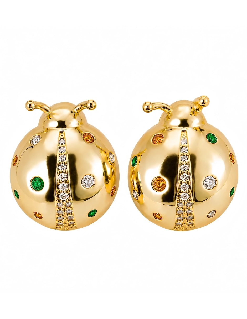 Broqueles de catarina nubia con acabado baño de oro zirconia Broqueles de catarina nubia con acabado baño de oro zirconia