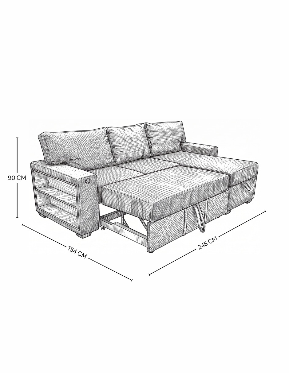Sofá cama de madera pino 7