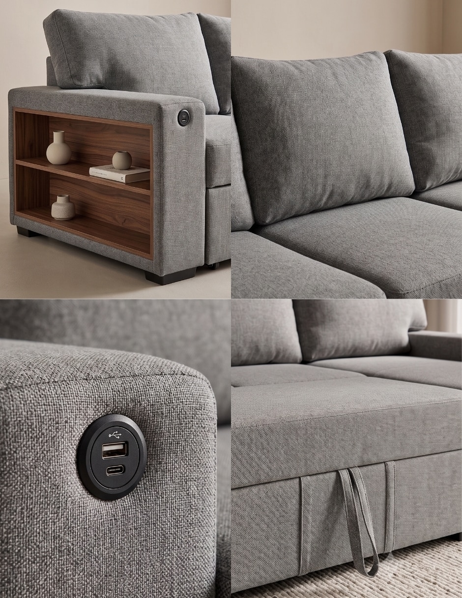 Sofá cama de madera pino 6