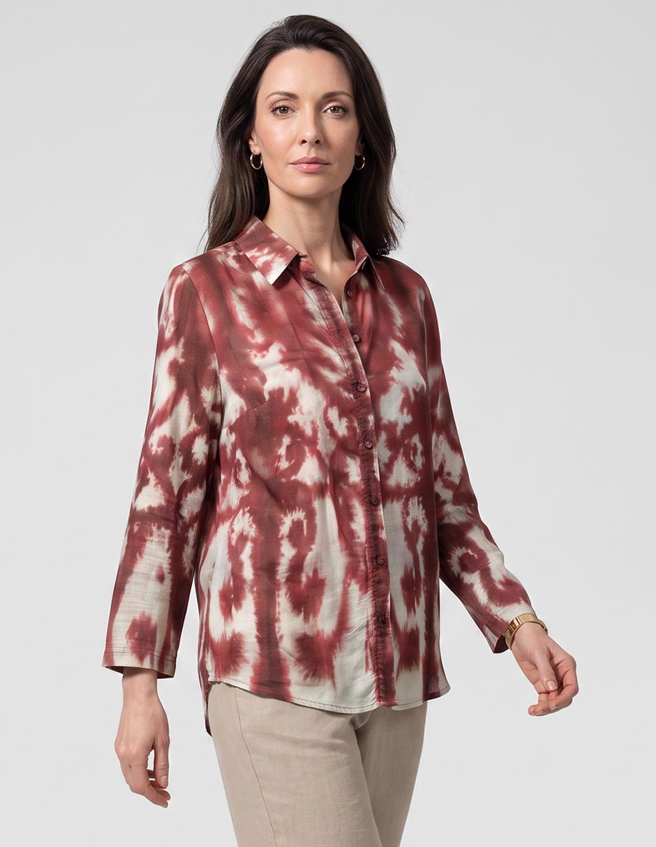 Blusa camisera manga larga para mujer Blusa camisera manga larga para mujer