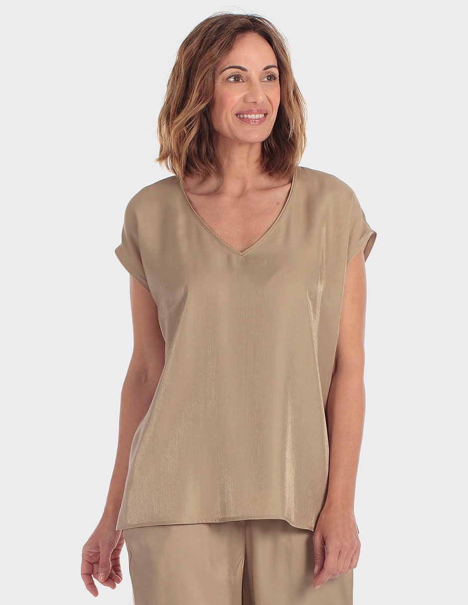 Blusa punt roma manga corta para mujer