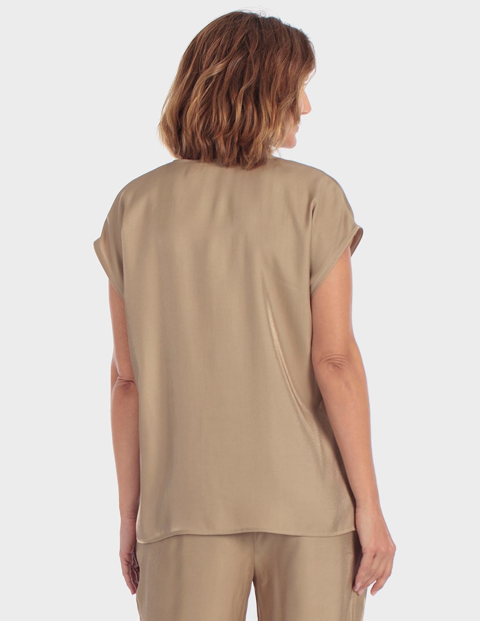 Blusa punt roma manga corta para mujer