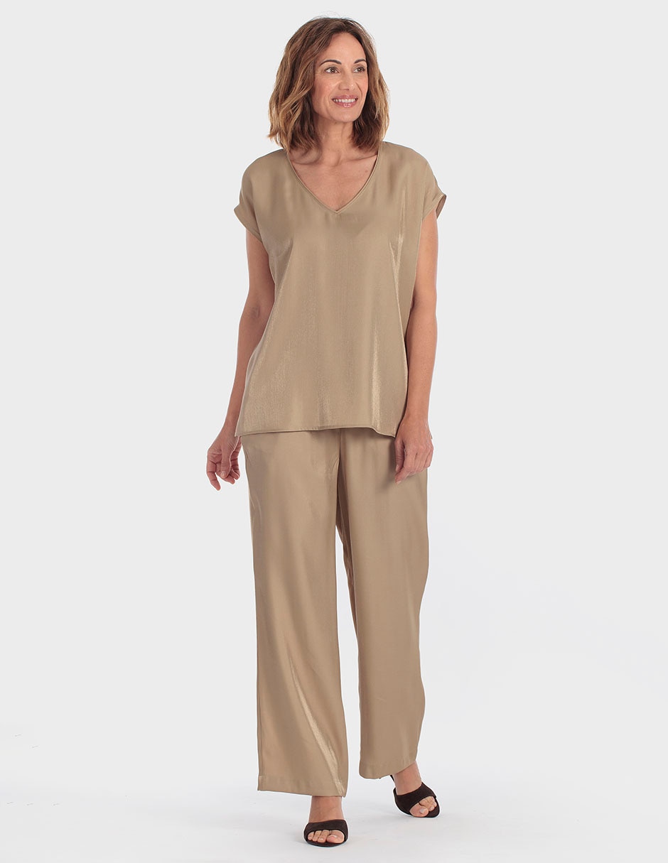 Blusa punt roma manga corta para mujer