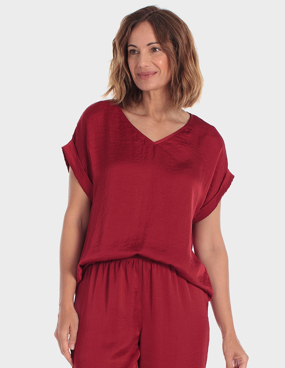 Blusa manga corta para mujer