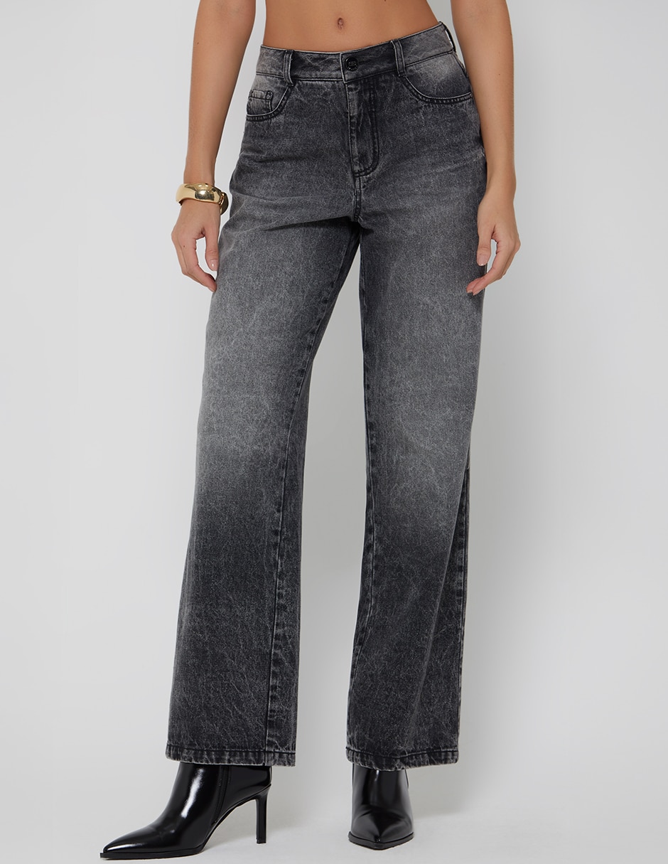 Jeans regular bota cintura studio f indigo para mujer