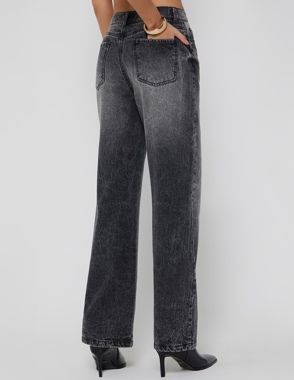 Jeans regular bota cintura studio f indigo para mujer