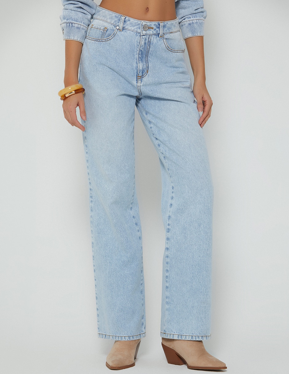 Jeans regular bota cintura studio f indigo cusco para mujer