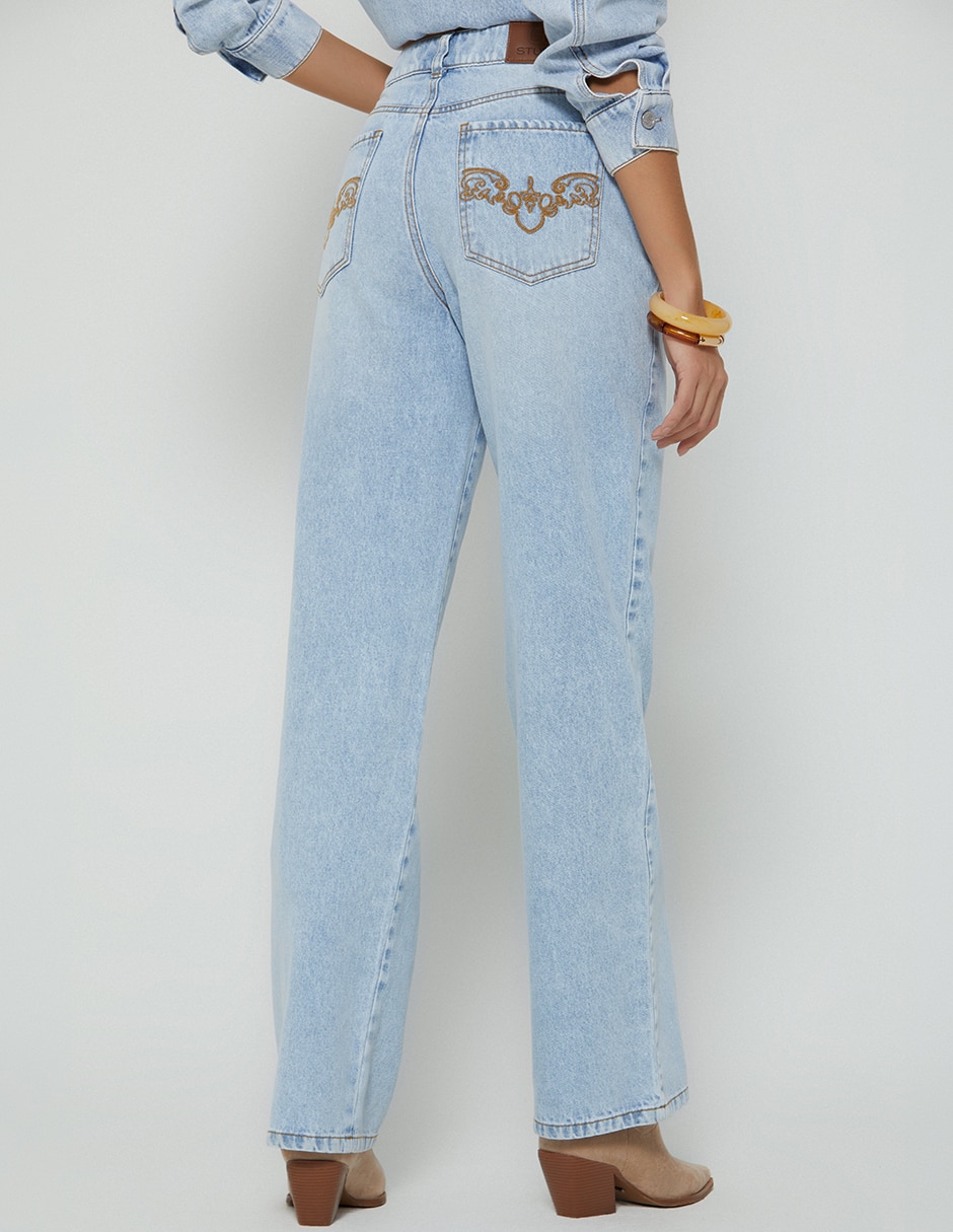 Jeans regular bota cintura studio f indigo cusco para mujer
