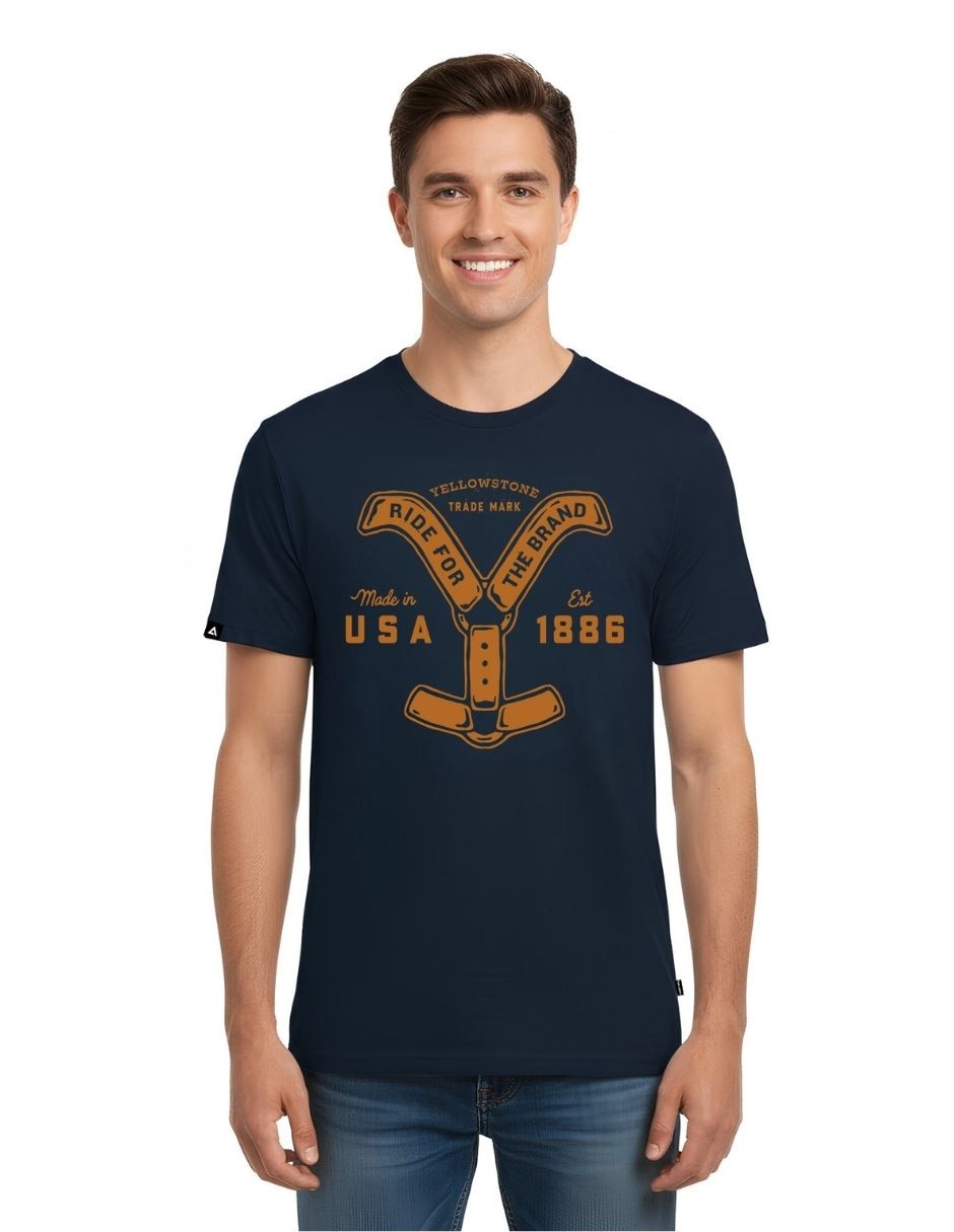 Playera yellowstone trade mark cuello redondo para hombre