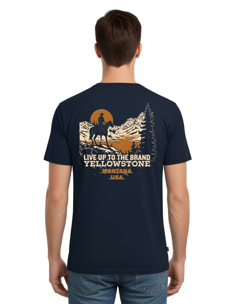 Playera yellowstone yellowstone trade mark cuello redondo para hombre